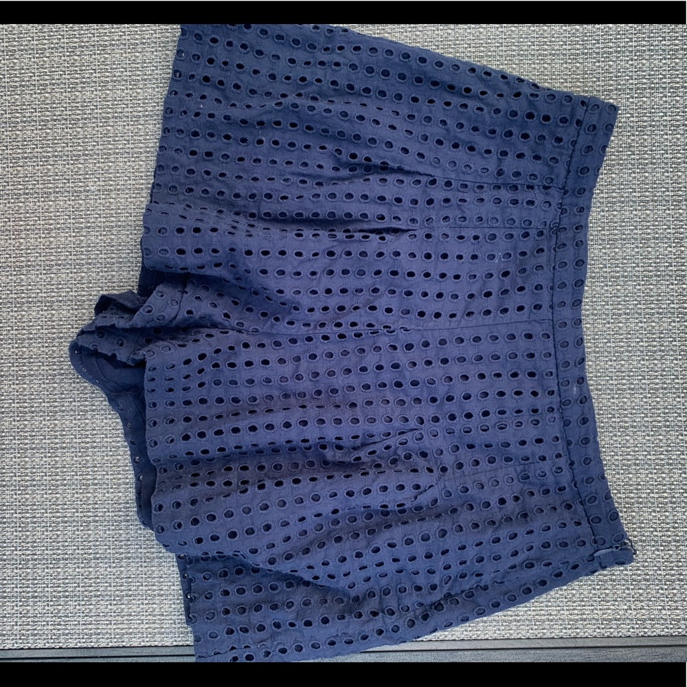 Forever 21 Navy High Rise Eyelet Shorts